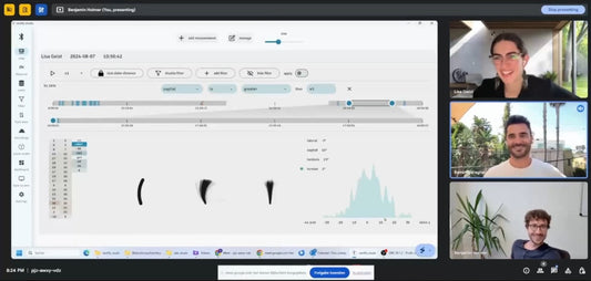Ein kurzer Clip, in dem 3 Leute in einer Videokonferenz eine Haltungsauswertung mit rectify studio durchführen.